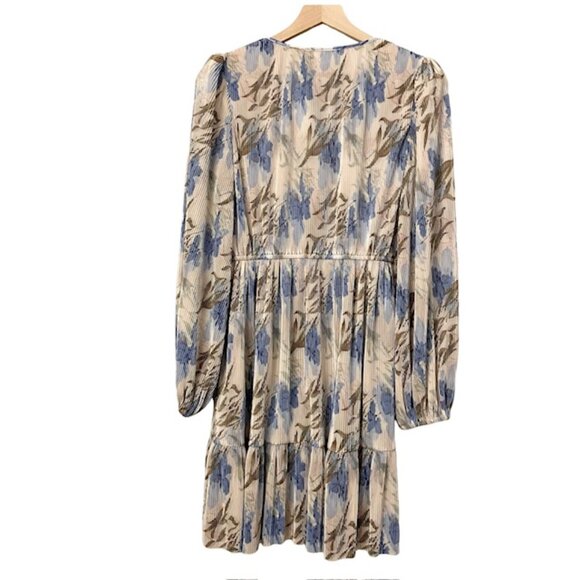 NWT Floret Studios Floral V-Neck Ruffle Hem Dress Balloon Sleeves Size Small - Picture 3 of 12